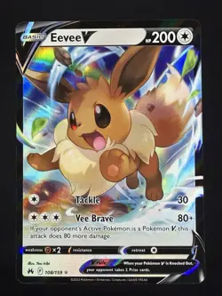 Eevee V 108/159 Holo V Rare Crown Zenith Pokemon Holo Near Mint - Image 1