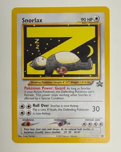 2002 WOTC POKEMON LEAGUE BLACK STAR PROMO SNORLAX #49 SLEEPING SNORLAX NM D - Image 3