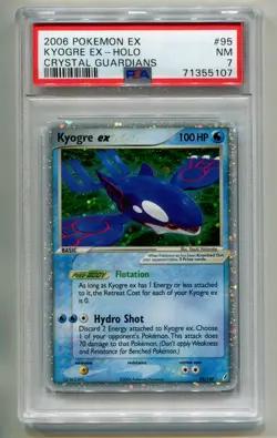 2006 POKEMON EX CRYSTAL GUARDIANS KYOGRE EX #95/100 ULTRA RARE HOLO PSA 7 P1 - Image 1