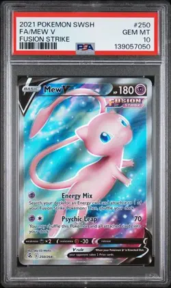 2021 POKEMON SWORD & SHIELD FUSION STRIKE 250 FULL ART/MEW V PSA 10 - Image 1