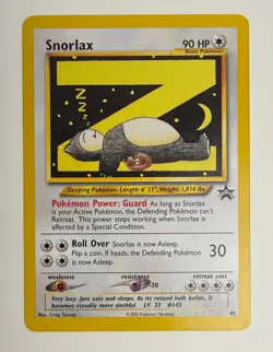 2002 WOTC POKEMON LEAGUE BLACK STAR PROMO SNORLAX #49 SLEEPING SNORLAX NM E - Image 3