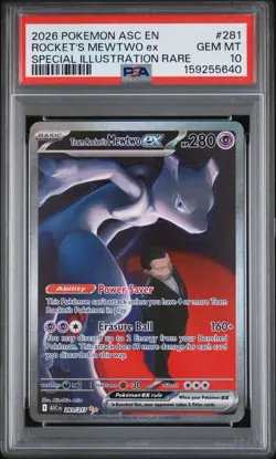 2026 POKEMON ASC EN-ASCENDED HEROES ILLUSTRATION RARE #281 MEWTWO EX PSA 10 - Image 1