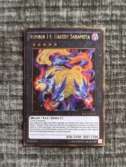 Yugioh Number 14: Greedy Saramaya Gold Secret Rare PGL2-EN017 VLP - Image 1