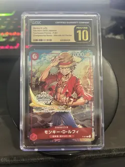 Monkey D. Luffy JP Promo Alt Art P-001 Championship 2022 CGC Pristine 10 - Image 1