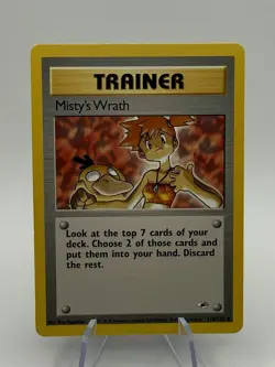 Misty's Wrath 114/132 Gym Heroes Pokemon Card Vintage WOTC Common Trainer - Mp - Image 1
