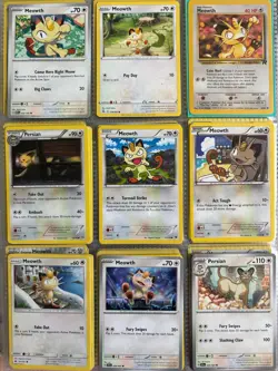 Pokemon Card Species Set Lot - 9x Unique Cards / Meowth Family - Image 1