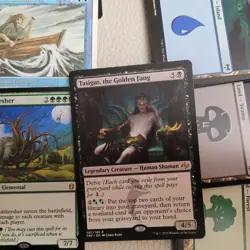 Deck of Magic Commander Cards = Tasigur, the Golden Fang OG Rare***ELEMENTALS*** - Image 1