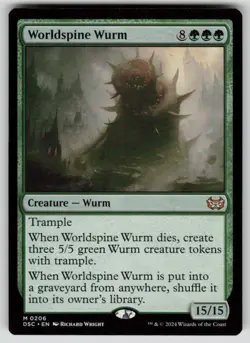 Worldspine Wurm Mythic Commander: Duskmourn: House of Horror 206 MTG NM 2024 - Image 1