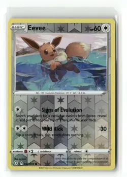 Eevee 052/072 Common Shining Fates Pokemon Reverse Holo Near Mint - Image 1