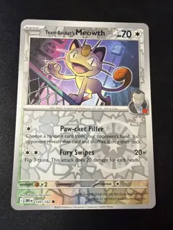 Pokemon TCG: Destined Rivals - Reverse Holo - 149/182 - Team Rocket's Meowth - Image 1