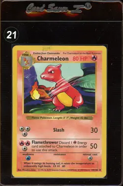 Charmeleon 24/102 - Shadowless Base Set - Non-Holo Pokemon Card - LP Condition - Image 1
