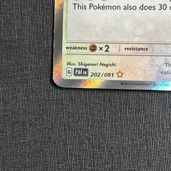 Pokemon TCG Snorlax 202/091 SV Paldean Fates Shiny Rare Holo Basic English Card - Image 4