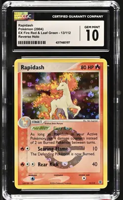 Pokemon Rapidash 13/112 Reverse Holo EX Fire Red Leaf Green - CGC 10 - Image 1