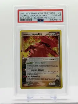 2021 Pokemon TEAM MAGMA'S GROUDON #9/95 Celebrations Classic Coll. Holo - PSA 10 - Image 1