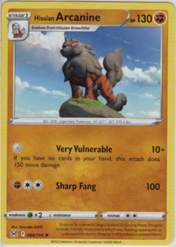 Pokemon - ARCANINE - 084/196 - Non Holo Rare - Lost Origin - NM/M - Image 1