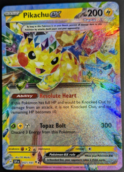 Pokemon Pikachu EX Full Art Holo Ultra Rare 057/191 Sv08: Surging Sparks - Image 3