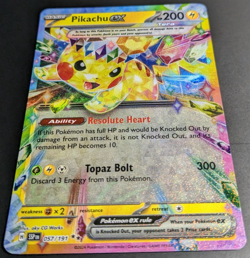 Pokemon Pikachu EX Full Art Holo Ultra Rare 057/191 Sv08: Surging Sparks - Image 4