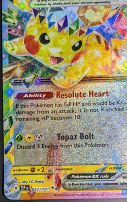 Pokemon Pikachu EX Full Art Holo Ultra Rare 057/191 Sv08: Surging Sparks - Image 5