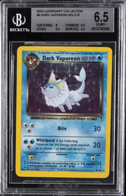 2002 POKEMON LEGENDARY COLLECTION HOLO #9 DARK VAPOREON BGS 6.5 - Image 1