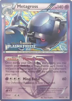 Pokemon TCG - Metagross - (Team Plasma) (Prerelease) Promo BW75 See pics LP/MP - Image 1