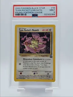 TEAM ROCKET'S MEOWTH 2000 POKEMON POKEMON LEAGUE PROMO MINT #18 PSA 9 Q5167 - Image 1