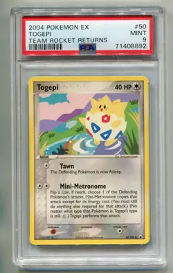 2004 POKEMON EX TEAM ROCKET RETURNS TOGEPI #50/109 NON-HOLO UNCOMMON PSA 9 P1 - Image 1