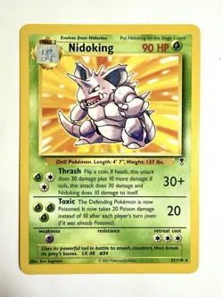 2002 Nidoking Vintage Pokemon Base Set 2 31/110 LP+ Rare - Image 1
