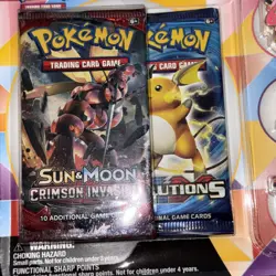 🔥Pokemon TCG Evolutions Booster Blister & Tapu Pin Set Factory Sealed🔥 - Image 2