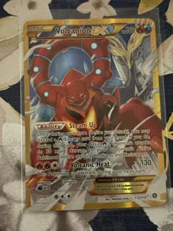 Pokemon Volcanion EX Secret Rare Full Art Holo XY Steam Siege 115/114 EN - Image 1
