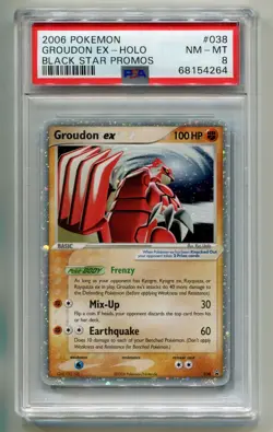 2006 POKEMON EX ERA TIN BLACK STAR PROMO GROUDON EX #038 HOLO PSA 8 P1 - Image 1