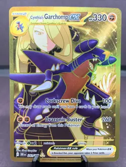 Pokemon TCG Cynthia’s Garchomp EX 241/182 Destined Rivals Gold Hyper Rare NM - Image 1