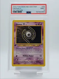 UNOWN H 2002 POKEMON NEO DESTINY 1ST EDITION RARE MINT 28/105 PSA 9 Q5167 - Image 1