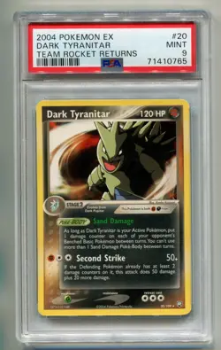 2004 POKEMON EX TEAM ROCKET RETURNS DARK TYRANITAR 20/109 RARE NON-HOLO PSA 9 P1 - Image 1