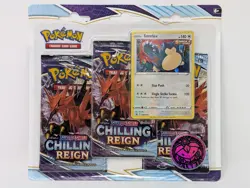 New and Sealed Pokemon TCG Sword and Shield Chilling Reign Snorlax 3 Pk Blister - Image 1
