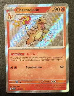 Pokemon TCG Charmeleon Shiny Rare, Paldean Fates 110/091 - Image 1