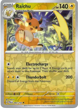 Raichu 064/193 Reverse Holo Paldea Evolved Pokemon TCG - Image 1