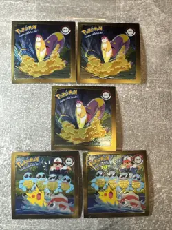 Vintage 1999 Artbox Pokemon Group Shot R14 & R13 Gold Sticker Series 1 Holo (5) - Image 1
