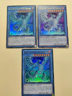 3x Blue-Eyes Chaos MAX Dragon MVP1-EN004 Ultra Rare 1st Ed LP - Image 1