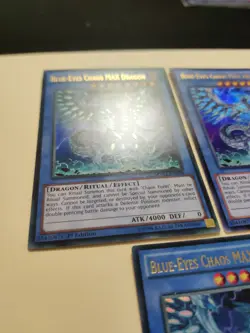 3x Blue-Eyes Chaos MAX Dragon MVP1-EN004 Ultra Rare 1st Ed LP - Image 3
