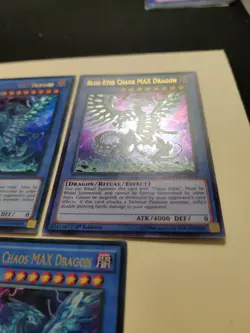 3x Blue-Eyes Chaos MAX Dragon MVP1-EN004 Ultra Rare 1st Ed LP - Image 5