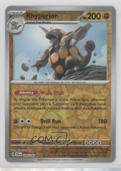 Rhyperior Reverse Foil Pokemon SV07: Stellar Crown #076 - Image 1
