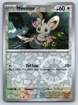 Minccino Common Pokemon SV: Black Bolt Reverse Holo 075/086 NM - Image 1