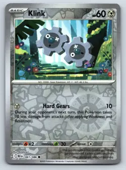 Klink Common Pokemon SV: Black Bolt Reverse Holo 061/086 NM - Image 1