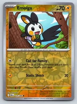 Emolga Common Pokemon SV: Black Bolt Reverse Holo 029/086 NM - Image 1