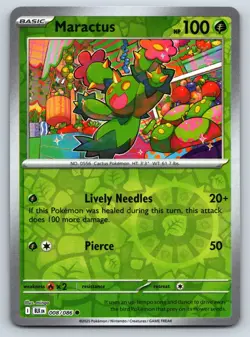 Maractus Common Pokemon SV: Black Bolt Reverse Holo 008/086 NM - Image 1