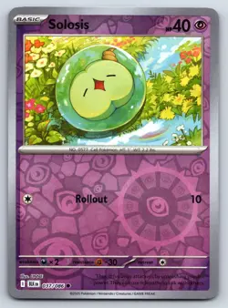 Solosis Common Pokemon SV: Black Bolt Reverse Holo 037/086 NM - Image 1