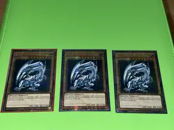 Yugioh Blue-Eyes White Dragon MP24-EN001 Quarter Century Rare 1st Ed NM 3 SET - Image 1