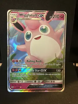 Pokemon TCG Wigglytuff GX Holo Ultra Rare Card Hidden Fates 42/68 NM/M Condition - Image 1