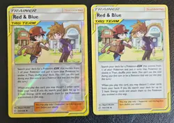 Red & Blue 202/236 x2 1 Reverse Holo 1 Reg Cosmic Eclipse Pokemon Card 2019 NM - Image 1