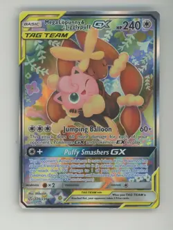 Pokemon TCG Cosmic Eclipse 226/236 Mega Lopunny & Jigglypuff GX Ultra RARE - Image 1